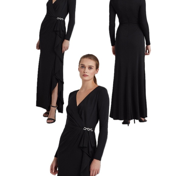 Ralph Lauren NWT Black Evening Gown - Picture 2 of 8